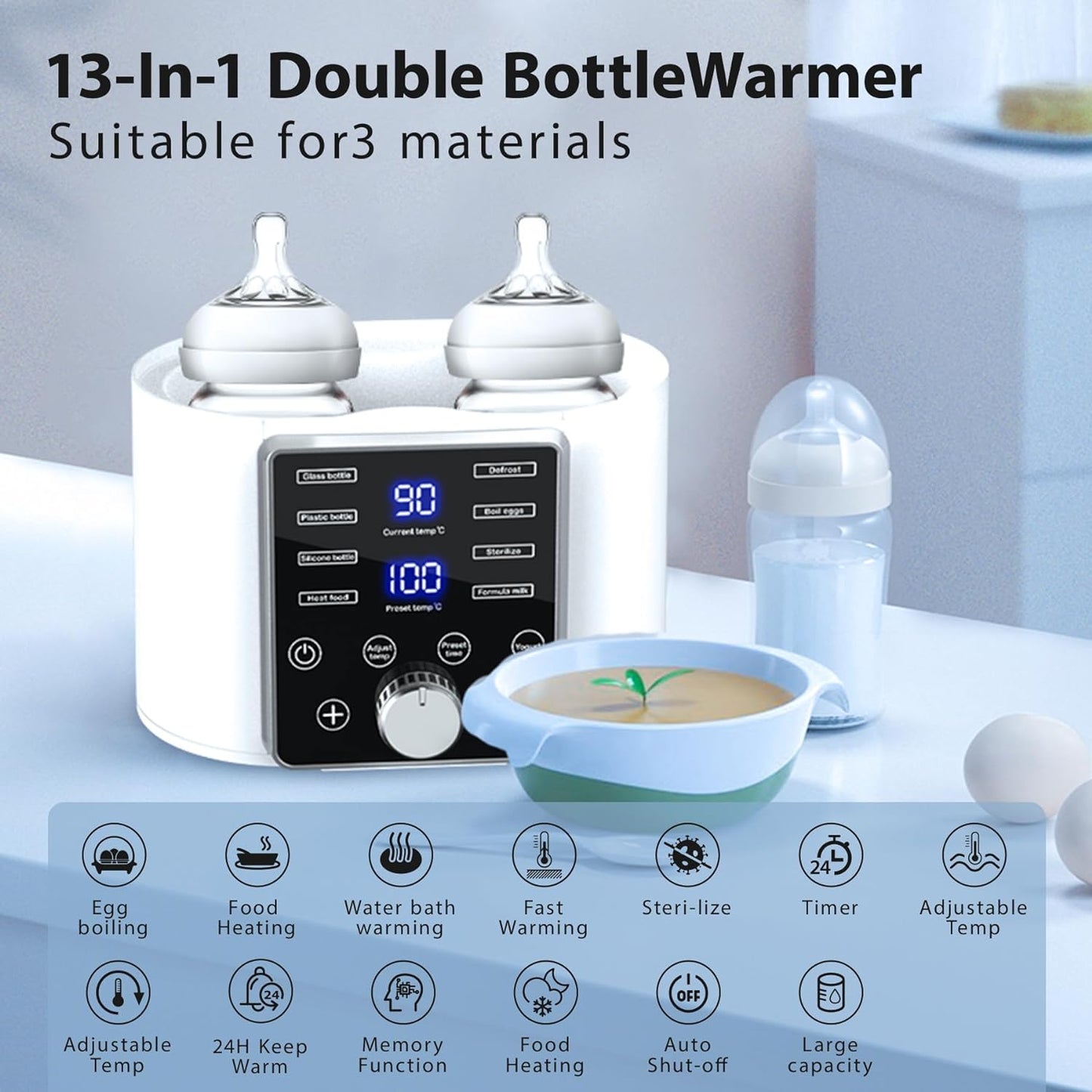 Portable 13-in-1 Baby Bottle Warmer